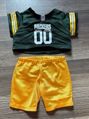 BAB Build A Bear Workshop Green Bay Packers  jersey and shorts